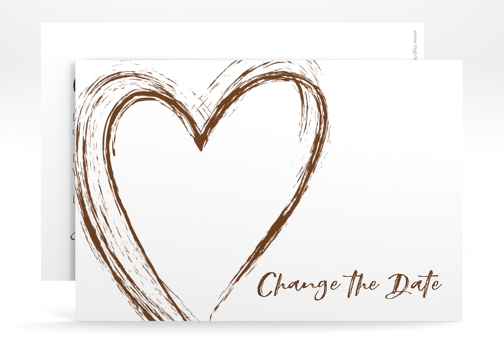 Change the Date-Karte Liebe A6 Karte quer braun hochglanz