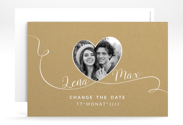 Change the Date-Karte Herzensbund A6 Karte quer weiss hochglanz