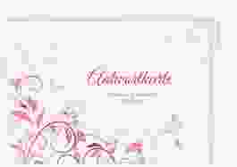 Antwortkarte Hochzeit Lilly A6 Postkarte pink