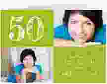 Einladung 50. Geburtstag Lebensfreude A6 Klappkarte quer gruen