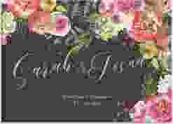 Willkommensschild Hochzeit Flowerbomb 70 x 50 cm Leinwand schwarz