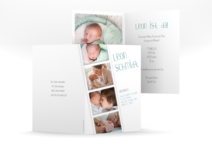 Geburtskarte "Fotoserie" A6 Klappkarte