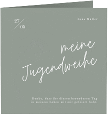 Danksagungskarte Jugendweihe Frisch quadr. Klappkarte gruen