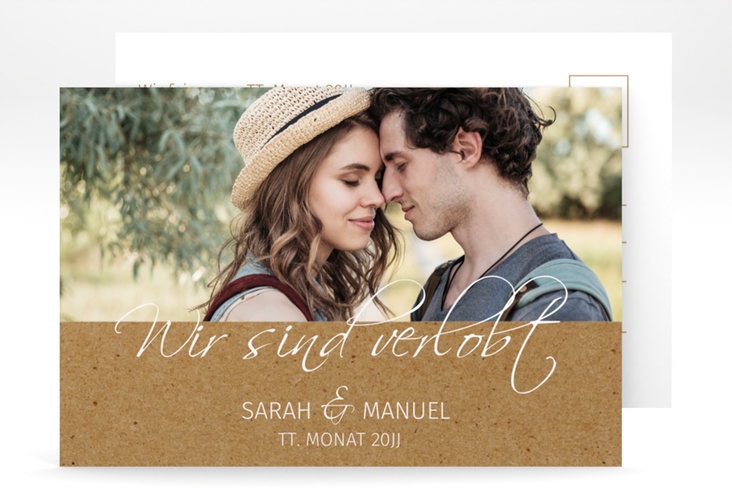 Verlobungskarte Hochzeit Big Picture A6 Postkarte mit Foto des Brautpaars
