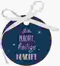 Geschenkanhänger Weihnachten Sternenzauber Geschenkanhänger, rund blau silber Sternenhimmel-Motiv