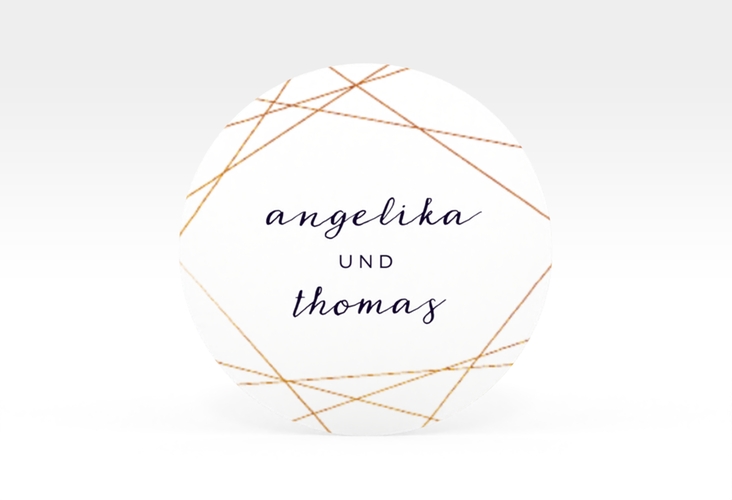 Aufkleber Hochzeit Asymmetry Aufkleber, selbstklebend, rund weiss
