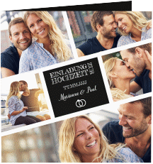 Klick: Details zu Hochzeitseinladung "Rise" anzeigen Hochzeitseinladung Rise quadr. Klappkarte schwarz