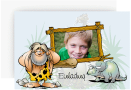 Einladungskarte Kindergeburtstag Leon A6 Karte quer