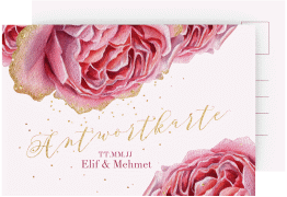 Klick: Details zu Antwortkarte Hochzeit "Cherie" anzeigen Antwortkarte Hochzeit Cherie A6 Postkarte rosa