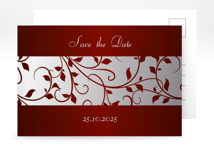 Save the Date-Postkarte Geburtstag Hermann/Hermine A6 Postkarte rot