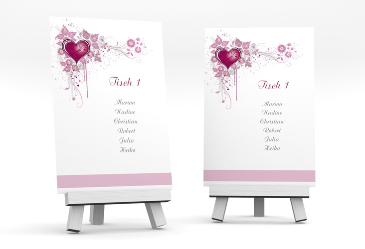 Tischaufsteller Hochzeit Triest Tischaufsteller pink