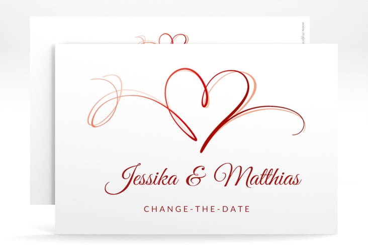 Change the Date-Karte Envie A6 Karte quer rot hochglanz