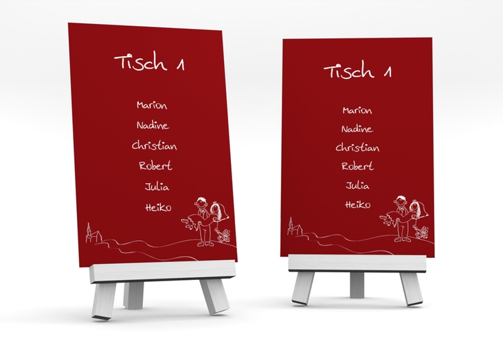 Tischaufsteller Hochzeit Pisa Tischaufsteller rot