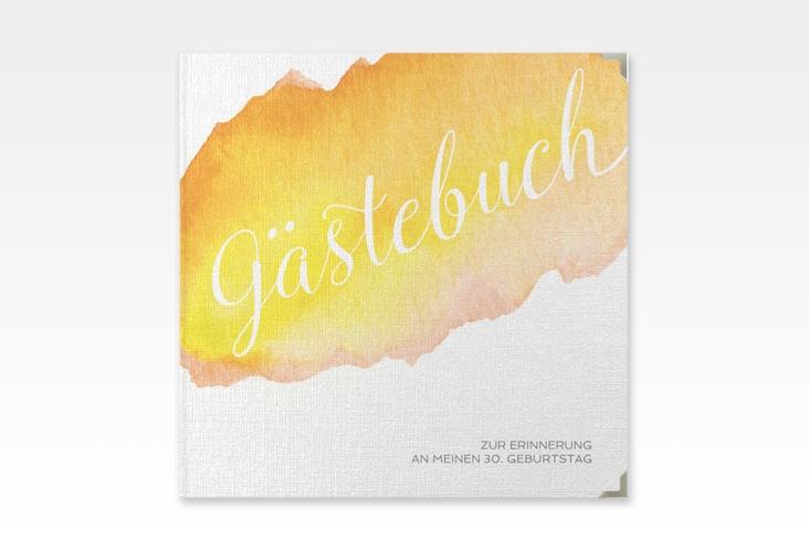 Gästebuch Selection Geburtstag Aquarell Leinen-Hardcover gelb