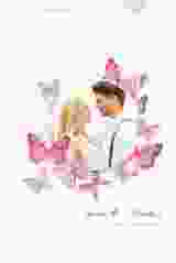 Menükarte Hochzeit Schmetterlinge A5 Klappkarte hoch pink