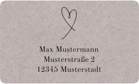 Klick: Details zu Empfängeretikett Hochzeit "Hands" anzeigen Empfängeretikett Hochzeit Hands 63,5 x 38,1 mm Kraftpapier mit sich haltenden Händen im Monoline-Stil