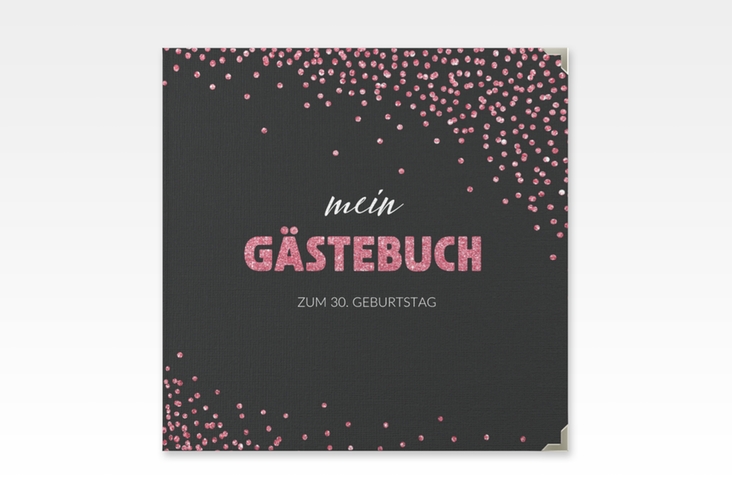 Gästebuch Selection Geburtstag Glitzer Leinen-Hardcover pink