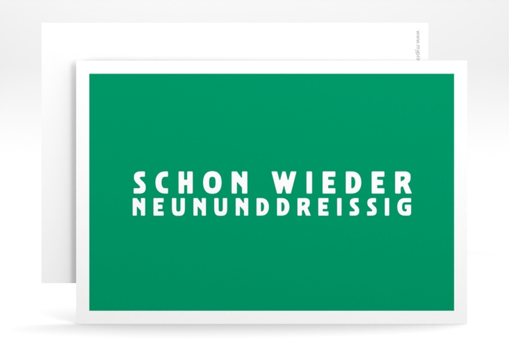 Einladung 40. Geburtstag Gag A6 Karte quer gruen