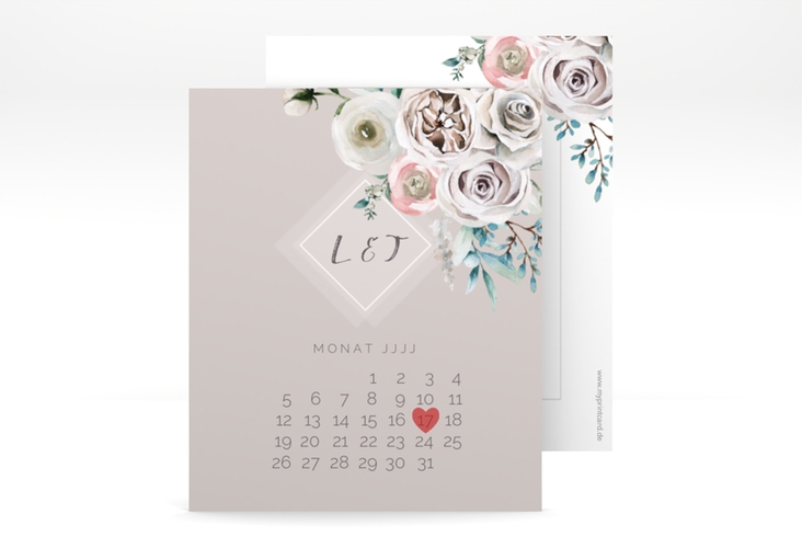 Save the Date-Kalenderblatt Romance Kalenderblatt-Karte hochglanz