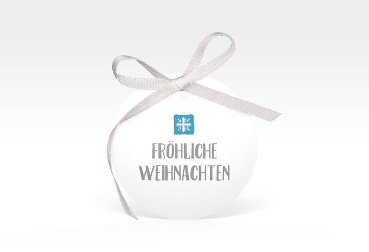 Geschenkanhänger Weihnachten Snowflakes Geschenkanhänger, rund