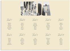 Sitzplan Leinwand Hochzeit Letters 70 x 50 cm Leinwand beige