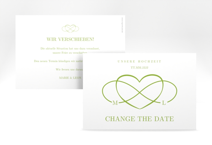 Change the Date-Karte Infinity A6 Karte quer gruen hochglanz
