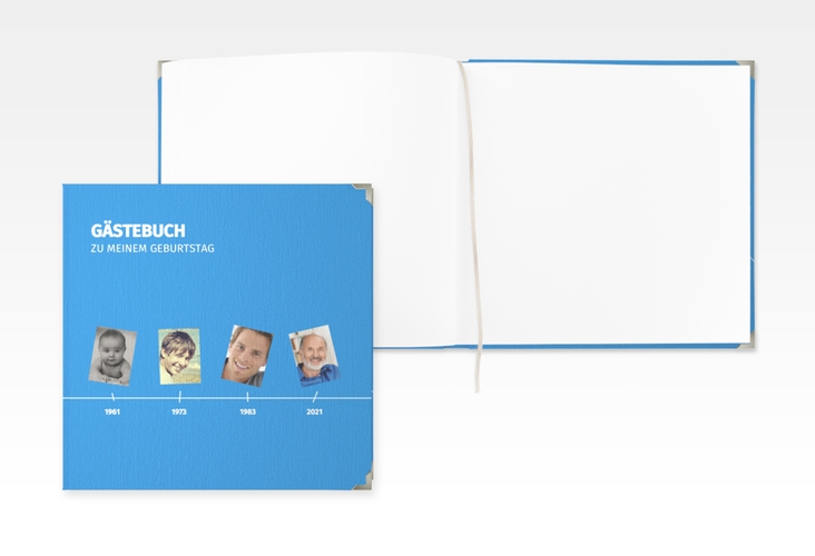Gästebuch Selection Geburtstag "Timeline" Leinen-Hardcover blau