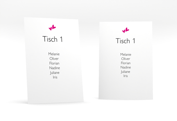 Tischaufsteller Hochzeit Twohearts Tischaufsteller pink
