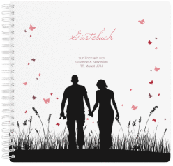 Klick: Details zu Gästebuch Hochzeit "Rouen" anzeigen Gästebuch Hochzeit "Rouen" Ringbindung schwarz