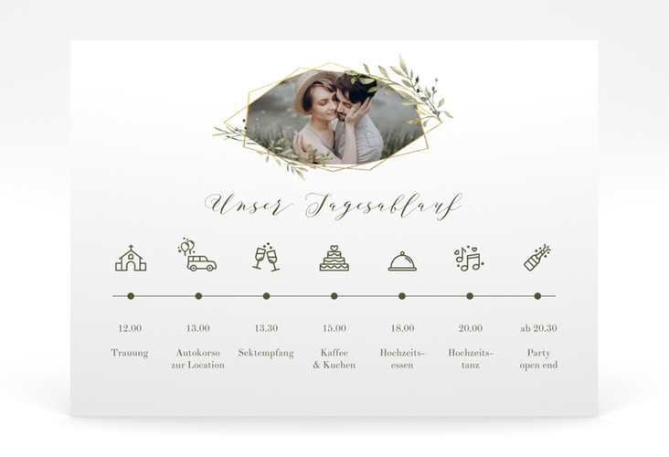 Tagesablauf Poster Hochzeit Acacia 70 x 50 cm Poster weiss