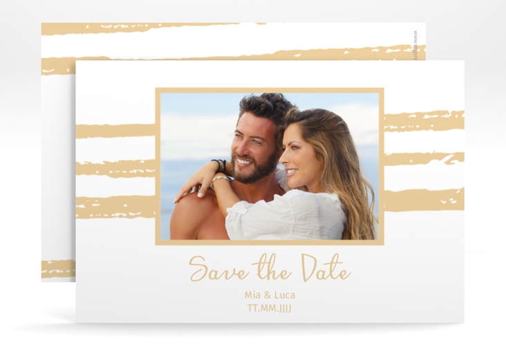 Save the Date-Karte Hochzeit Mare A6 Karte quer beige hochglanz