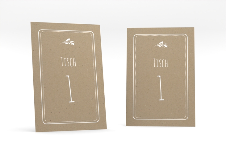 Tischnummer Hochzeit Chalk Tischaufsteller Kraftpapier