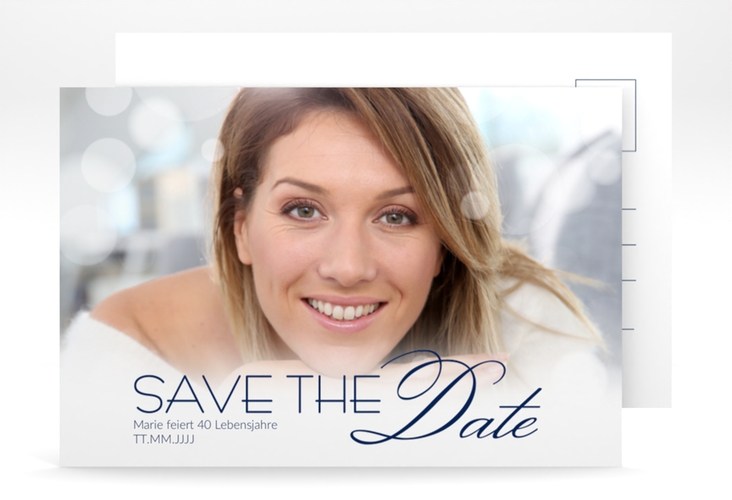 Save the Date-Postkarte Geburtstag Luminous A6 Postkarte