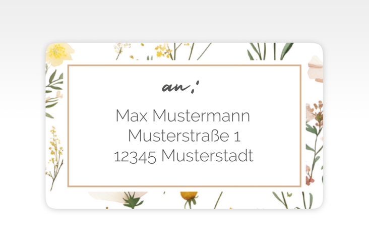 Empfängeretikett Hochzeit Blumenwiese 63,5 x 38,1 mm bunt