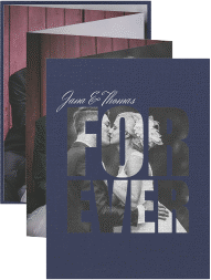 Foto-Leporello Hochzeit Letters Leporello blau