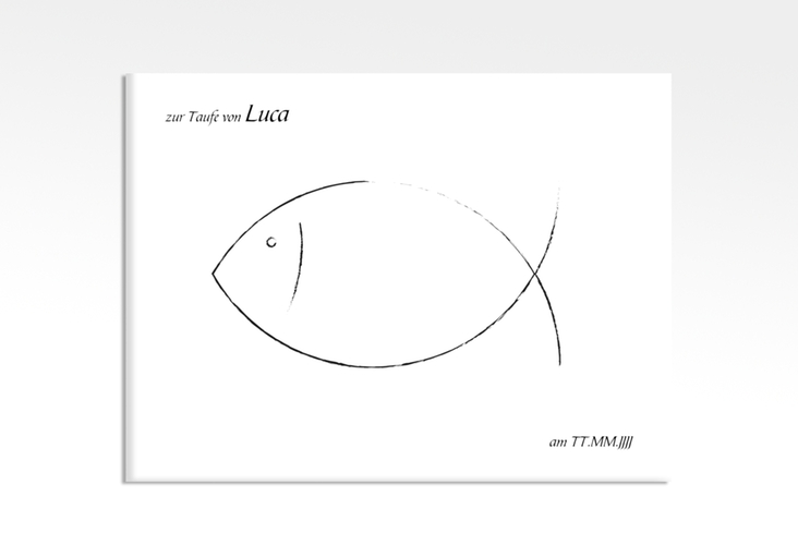 Fingerabdruck-Leinwand Fischsymbol (bis 60 Gäste) 40 x 30 cm