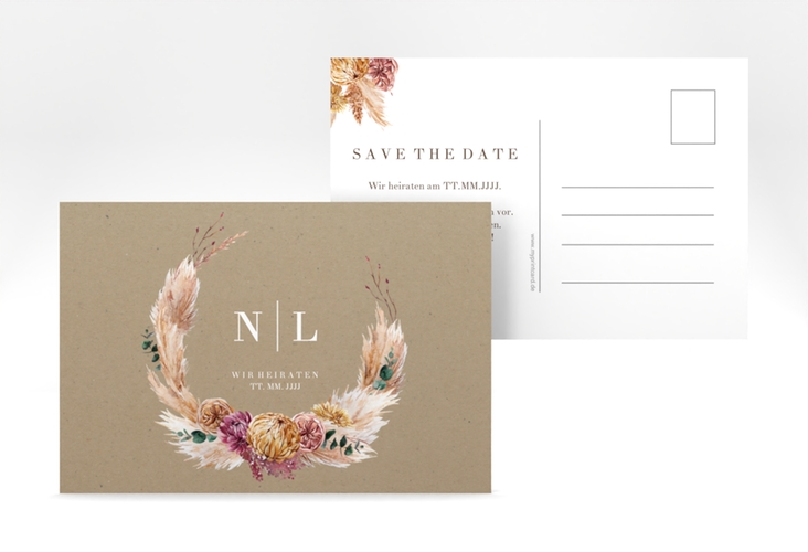 Save the Date-Postkarte Bohochic A6 Postkarte hochglanz