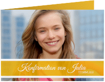 Klick: Details zu Konfirmationseinladung "Bekenntnis" anzeigen Konfirmationseinladung Bekenntnis A6 Klappkarte quer gelb