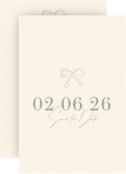 Klick: Details zu Save the Date-Karte "Bow" anzeigen Save the Date-Karte Bow A6 Karte hoch schwarz