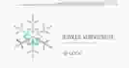 Geschäftliche Weihnachtskarte Winterhauch lange Klappkarte quer mit Schneeflocken-Design und Logo für Firmen