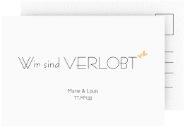Klick: Details zu Verlobungskarte Hochzeit "Twohearts" anzeigen Verlobungskarte Hochzeit Twohearts A6 Postkarte beige