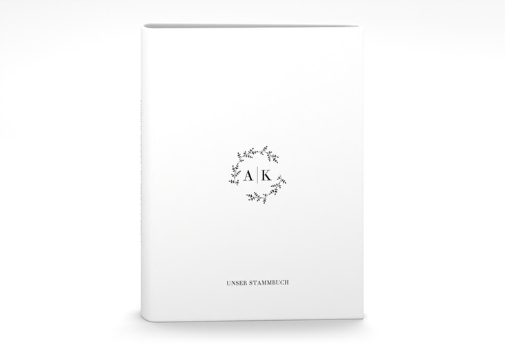 Stammbuch A5 Filigrana Stammbuch A5 in reduziertem Design mit Initialen und zartem Blätterkranz