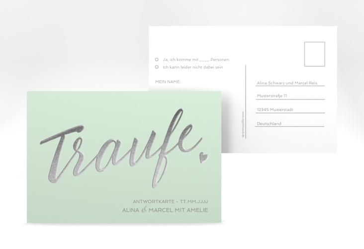Antwortkarte Hochzeit Traufe A6 Postkarte mint