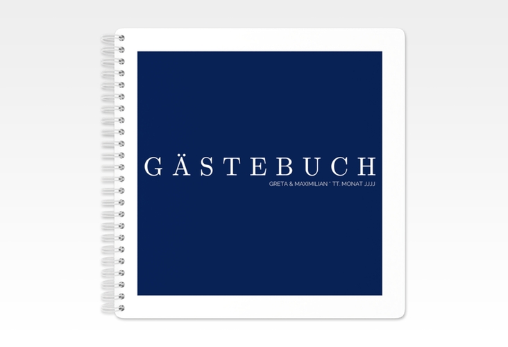 Gästebuch Hochzeit Simply Ringbindung blau