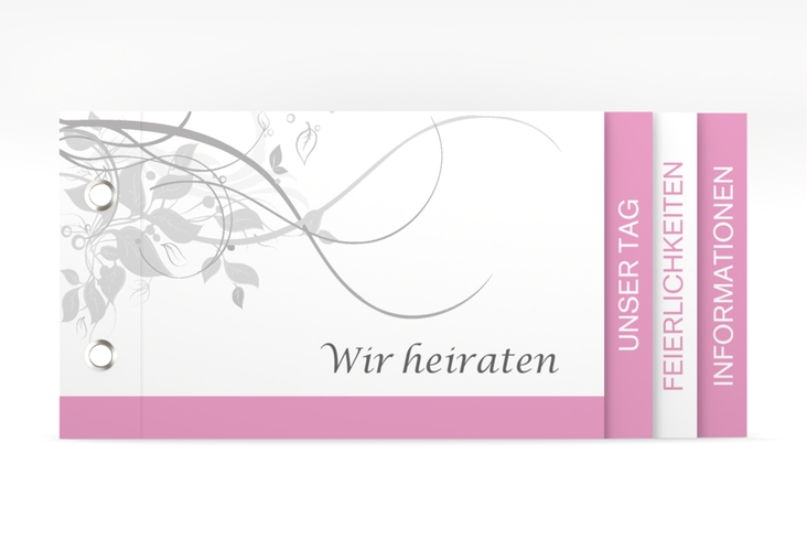 Hochzeitseinladung Florenz Booklet rosa