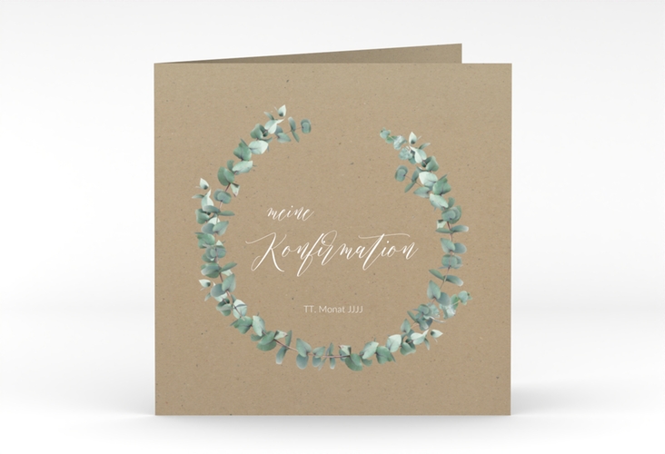 anksagung Konfirmation Sealed quadr. Klappkarte Kraftpapier