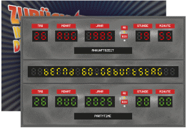 Einladung 60. Geburtstag Timemachine A6 Karte quer grau