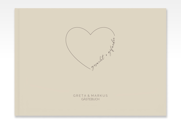 Gästebuch A4 quer Lebenstraum A4 quer, Hardcover beige