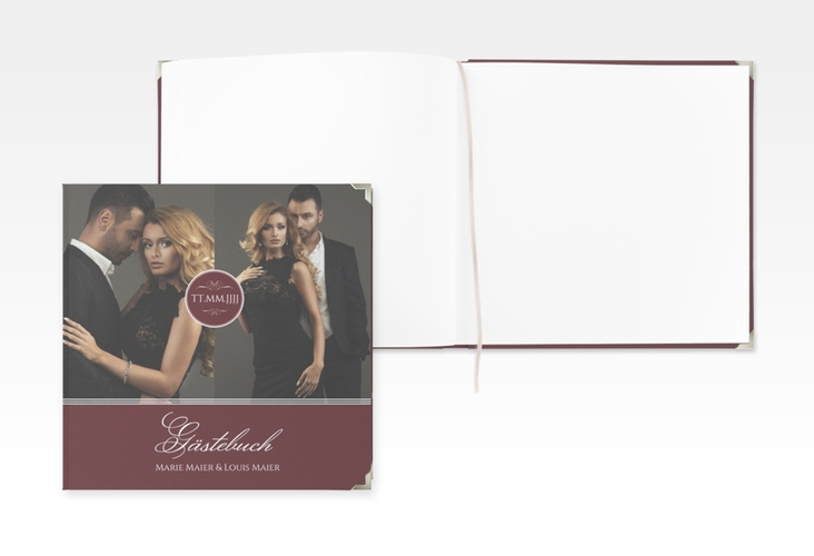 Gästebuch Selection Hochzeit Elegancy Leinen-Hardcover rot