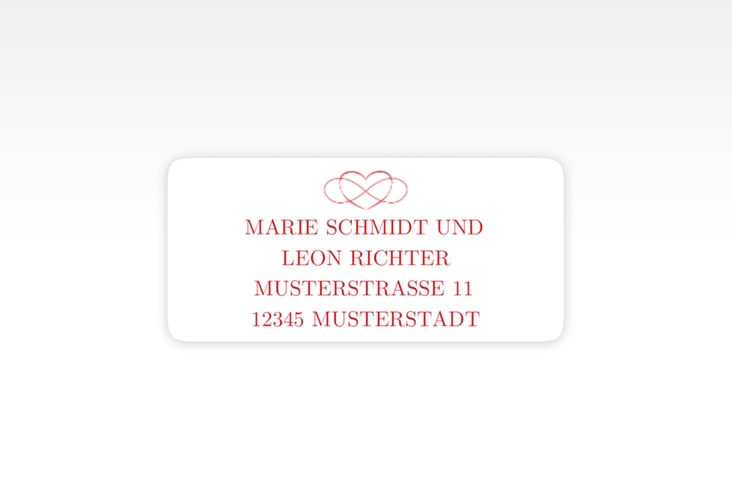 Absenderetikett Hochzeit Infinity 45,7 x 21,2 mm rot